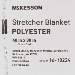 Disposable Stretcher Blanket - 40" x 80" Gray Polyester for Single Patient Use