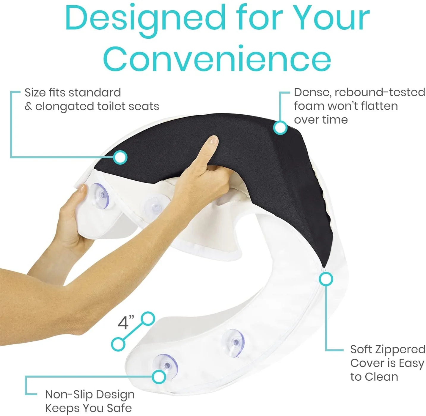 Cushioned Toilet Seat Riser (4 inch)