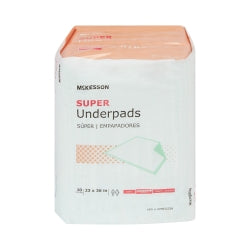 McKesson Super Incontinence Underpads - Moderate Absorbency, Fluff/Polymer Core, Disposable (UPMD2336)