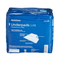 McKesson Classic Plus Underpads - Disposable Bed Pads, Light Absorbency 800g, Blue Poly Backsheet