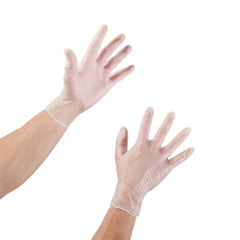 Powder-Free Vinyl Exam Gloves Clear - Latex-Free, Ambidextrous, Smooth Surface, 9.4 Inch