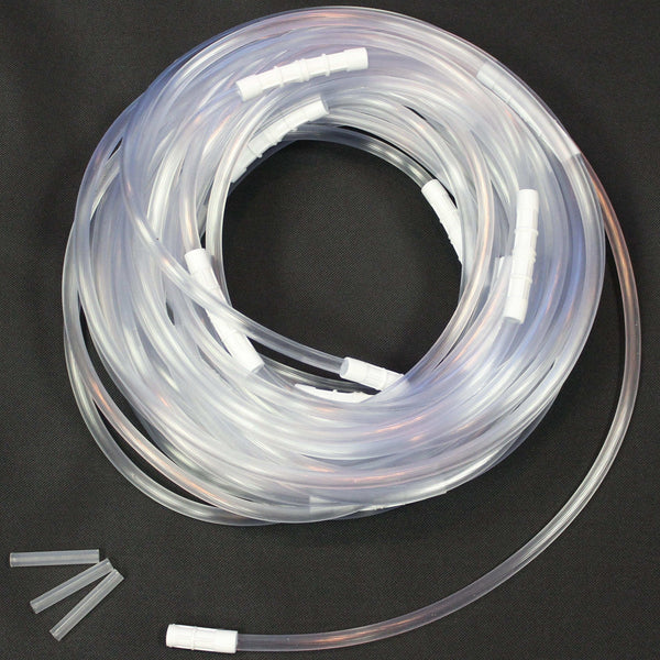 Medical Suction Connector Tubing 100 Ft - 1/4 Inch ID Clear Non-Conductive with Connectors