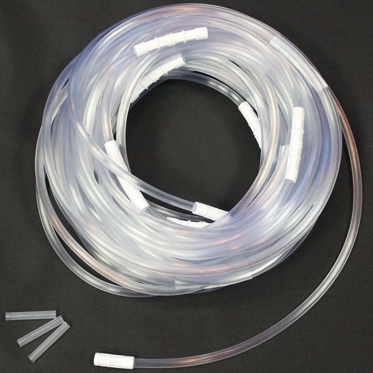 Medical Suction Connector Tubing 100 Ft - 1/4 Inch ID Clear Non-Conductive with Connectors