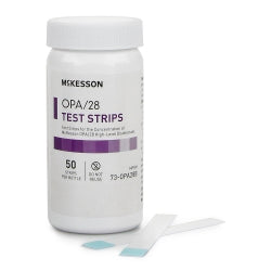 McKesson OPA-28 Concentration Indicator Test Strips - Single Use Sterility Verification Pads (50 Strips/Bottle)