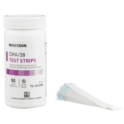 McKesson OPA-28 Concentration Indicator Test Strips - Single Use Sterility Verification Pads (50 Strips/Bottle)