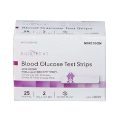 Blood Glucose Test Strips - 50 Count Box for Diabetes Monitoring & Self-Testing