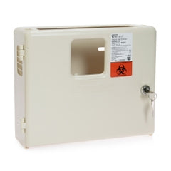 Sharps Container Wall Locking Cabinet - 5 Quart Capacity with Viewing Window