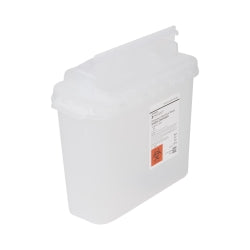 Medical Sharps Container 5 Quart - Horizontal Drop, Puncture-Resistant Polypropylene with Locking Lid