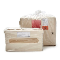 Sharps Container Wall Cabinet Kit with Glove Dispenser - Locking, Cream, 15H x 12.25W x 4.75D Inch