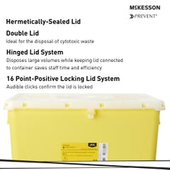 McKesson Prevent Premium Chemotherapy Sharps Container - 18 Gallon PG-II Cytotoxic Waste