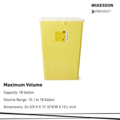 McKesson Prevent Premium Chemotherapy Sharps Container - 18 Gallon PG-II Cytotoxic Waste