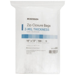 McKesson Reclosable Zip Closure Bags 10" x 13" - Clear 2-Mil Polyethylene with Grip-Lock