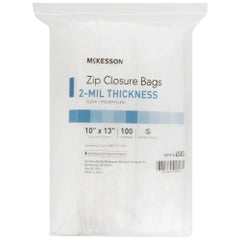 McKesson Reclosable Zip Closure Bags 10" x 13" - Clear 2-Mil Polyethylene with Grip-Lock
