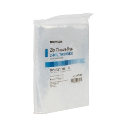 McKesson Reclosable Zip Closure Bags 10" x 13" - Clear 2-Mil Polyethylene with Grip-Lock