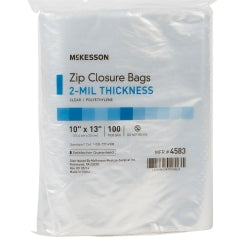 McKesson Reclosable Zip Closure Bags 10" x 13" - Clear 2-Mil Polyethylene with Grip-Lock
