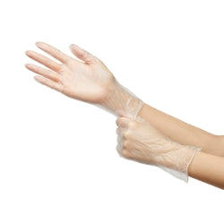McKesson Confiderm Vinyl Exam Gloves - Powder-Free, Beaded Cuff, Ambidextrous, Clear
