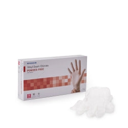 McKesson Confiderm Vinyl Exam Gloves - Powder-Free, Beaded Cuff, Ambidextrous, Clear