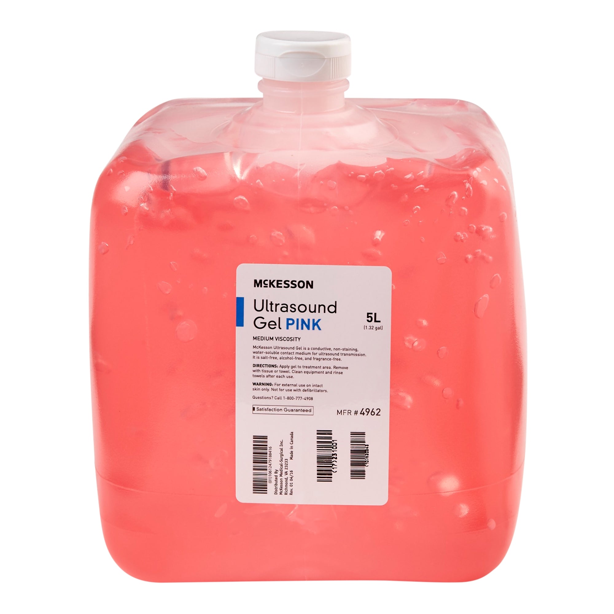 Professional Conductive Ultrasound Transmission Gel - Medium Viscosity, Bacteriostatic - 5 Liter Cubitainer