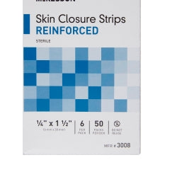 Reinforced Skin Closure Strips - Sterile Wound Closure Tape 1/4 x 1-1/2 inch