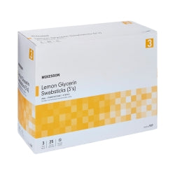 Lemon Glycerin Oral Swabsticks - Sterile Premoistened Mouth Care Swabs 4-Inch