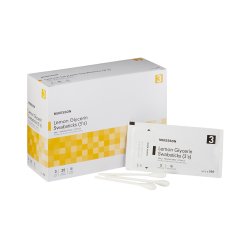 Lemon Glycerin Oral Swabsticks - Sterile Premoistened Mouth Care Swabs 4-Inch