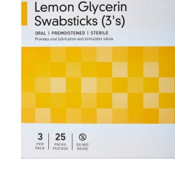 Lemon Glycerin Oral Swabsticks - Sterile Premoistened Mouth Care Swabs 4-Inch