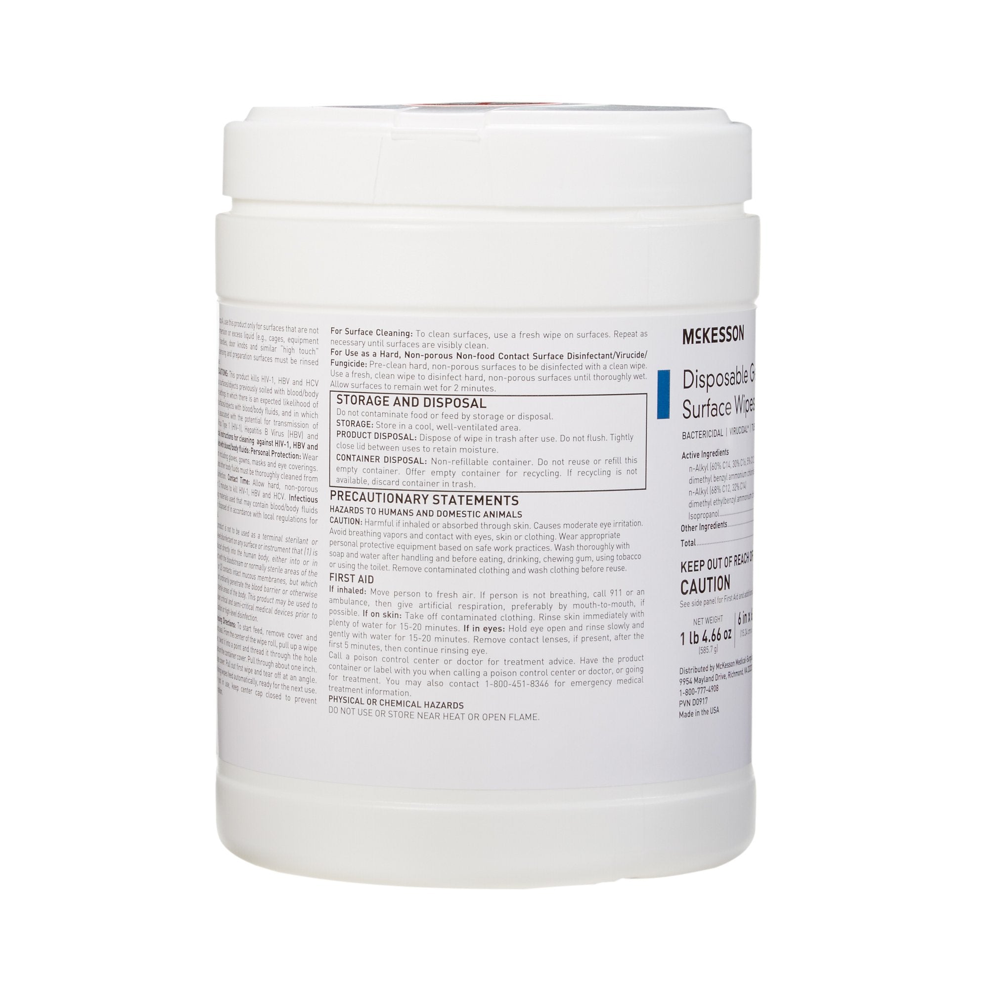 Disposable Germicidal Surface Wipes - Hospital-Grade Disinfectant for Hard Non-Porous Surfaces
