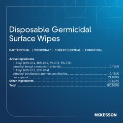 Disposable Germicidal Surface Wipes - Hospital-Grade Disinfectant for Hard Non-Porous Surfaces