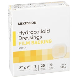 McKesson Hydrocolloid Dressing with Film Backing - Sterile Waterproof Wound Care