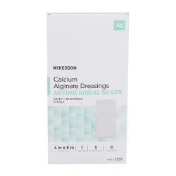 Silver Alginate Wound Dressing Rope - Antimicrobial Calcium Alginate with Silver 3/4" x 12" Sterile