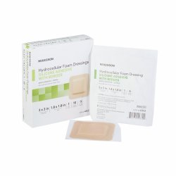 McKesson Silicone Adhesive Foam Dressing - Square with Border, Sterile, Waterproof (484)
