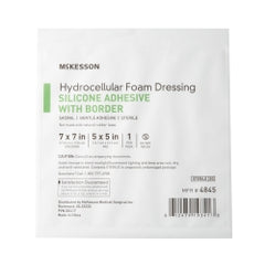 McKesson Hydrocellular Foam Dressing - Sterile Wound Care with Silicone Adhesive Border