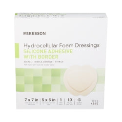 McKesson Hydrocellular Foam Dressing - Sterile Wound Care with Silicone Adhesive Border
