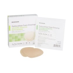 McKesson Hydrocellular Foam Dressing - Sterile Wound Care with Silicone Adhesive Border