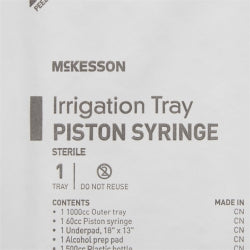 Sterile Irrigation Tray with 60cc Piston Syringe - Single-Hand Operation