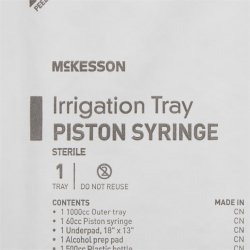 Control-Piston Irrigation Syringe Tray - 60mL Sterile Kit with Alcohol Pad & Drape