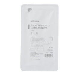 Sterile Suture Removal Kit with Metal Instruments - Littauer Scissors, Forceps & 12-Ply Gauze