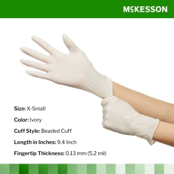 McKesson Confiderm PC Latex Powder-Free Exam Gloves - Polymer Coated with Textured Grip