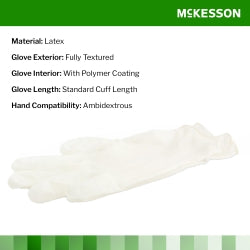 McKesson Confiderm PC Latex Powder-Free Exam Gloves - Polymer Coated with Textured Grip