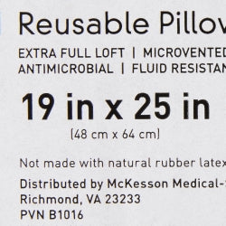 McKesson Reusable Bed Pillow - Vinyl Cover with Polyester Fill for Patient Comfort