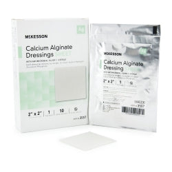 Silver Alginate Wound Dressing 2x2 Inch - Antimicrobial 5% Silver Square Sterile Pads