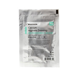 Silver Alginate Wound Dressing 2x2 Inch - Antimicrobial 5% Silver Square Sterile Pads