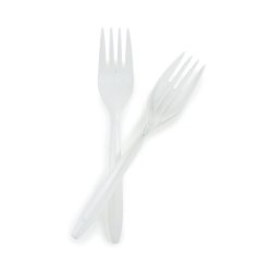 McKesson Disposable Plastic Forks - 5.75 Inch White Polypropylene Cutlery for Healthcare, Foodservice & Institutional Use
