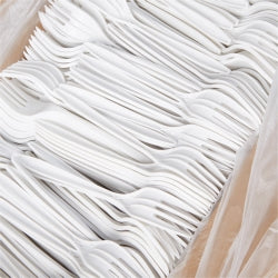 McKesson Disposable Plastic Forks - 5.75 Inch White Polypropylene Cutlery for Healthcare, Foodservice & Institutional Use