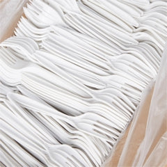 McKesson Disposable Plastic Forks - 5.75 Inch White Polypropylene Cutlery for Healthcare, Foodservice & Institutional Use