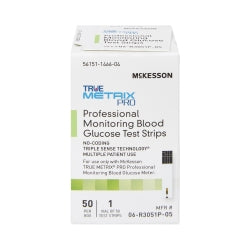Pro Blood Glucose Test Strips - 50 Count - 4 Second Results - 0.5µL Sample - Triple Sense Technology