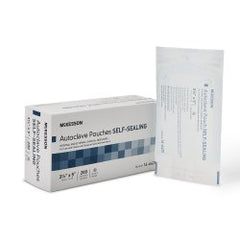 McKesson Self-Sealing Sterilization Pouches - 3.5" x 5" Transparent Blue-White with Dual Indicators