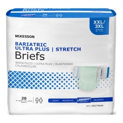 Bariatric Ultra Plus Stretch Briefs - Heavy Absorbency Adult Incontinence Underwear (2X-3X Large)