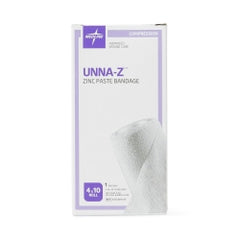 Medline Unna-Z Zinc Oxide Compression Bandages - 4 Inch x 10 Yard Venous Ulcer Treatment