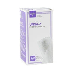 Medline Unna-Z Zinc Oxide Compression Bandages - 4 Inch x 10 Yard Venous Ulcer Treatment